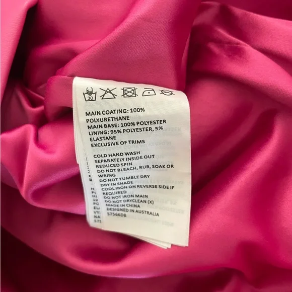 NWT Bardot Mariella One-Shoulder Puff Sleeve Faux Leather Minidress - Picture 7 of 7